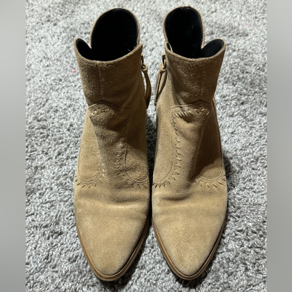 Rebecca Minkoff Tan Western Suede Boot Bootie 8.5 - Picture 4 of 10